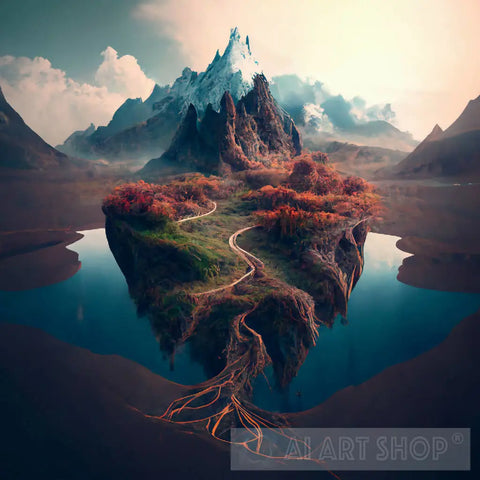 Aladdinplayz - The Lost Mountain Landscape Ai Art