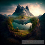 Aladdinplayz - The Magical Lake Landscape Ai Art