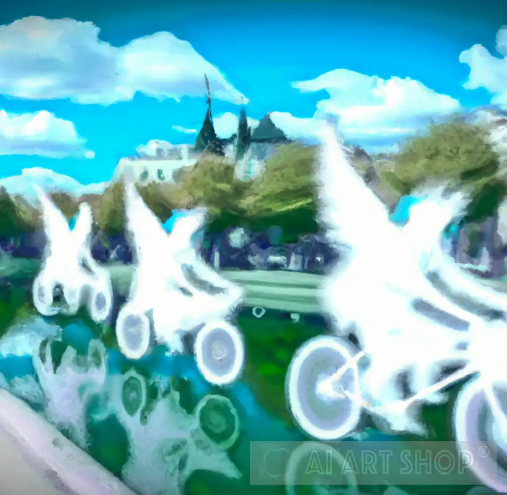 Angels riding bikes