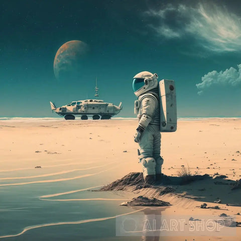 Astronaut On The Beach Ai Artwork