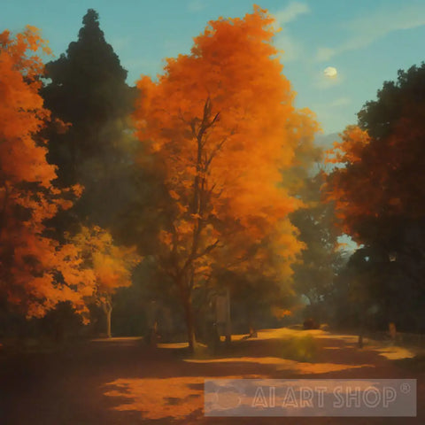 Autumn Is A Fleeting Afternoon Landscape Ai Art