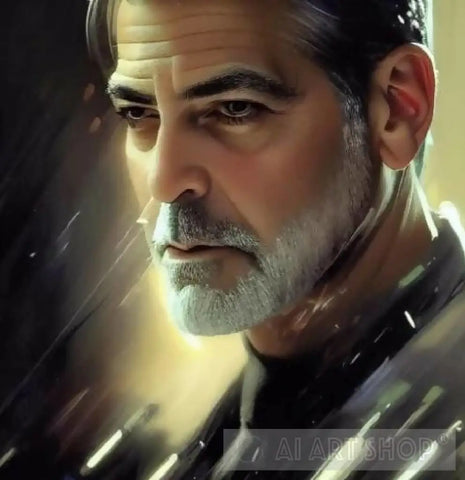 Badass George Clooney Portrait Ai Art