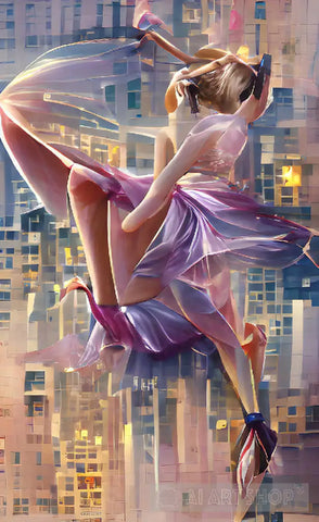 Ballerina Dancing In The City Ai Artwork