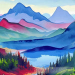 Beautiful Mountains Lake #1 Ai Painting