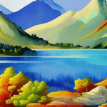 Beautiful Mountains Lake #5 Ai Painting