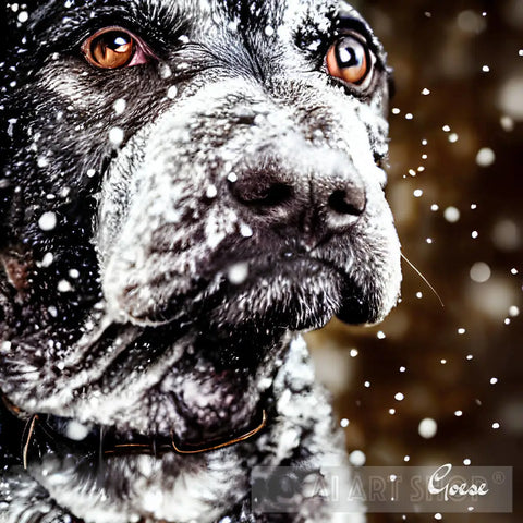 Black Lab In The Snow Animal Ai Art