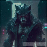 Black Werewolf Ai Artwork