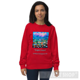 Bright Future Ai Art Unisex Organic Sweatshirt Red / S