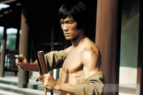 Bruce Lee Samurai Ai Artwork