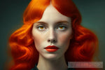 Conceptual Orange Hairstyle Portrait Ai Art