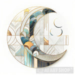 Crescent Art Deco Pattern Abstract Ai