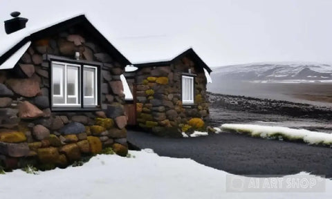 Cozy Cottige In Iceland [1] Ai Artwork