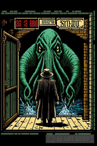 Cthulhu At The Gate 90S 16Bit Game Style Ai Artwork