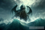 Cthulhu Rises From The Ocean Floor Ai Artwork