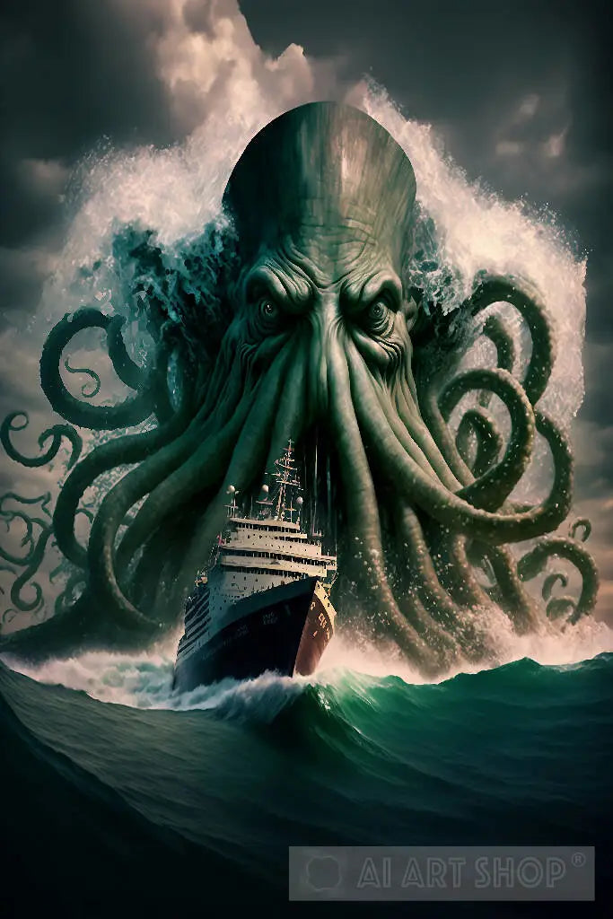 cthulhu, lovecraft, ocean, ship