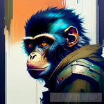 Cyberpunk Monkey Portrait Ai Art