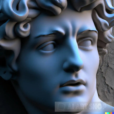 Davids Face (David By Micheloangelo Buonarroti) Ai Artwork