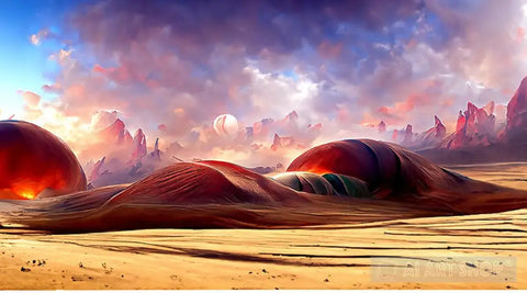 Desert Tents On The Desert Planet Landscape Ai Art