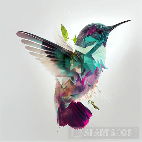 Double Exposure Hummingbird Ai Artwork