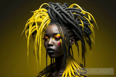 Dreadlocks In Yellow Portrait Ai Art