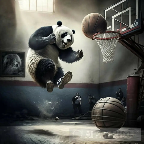 Dunking Panda Animal Ai Art