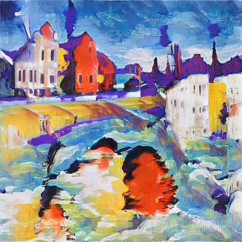 Early Spring Town Painting