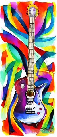 Electric Guitar In Harmony. Ai Artwork