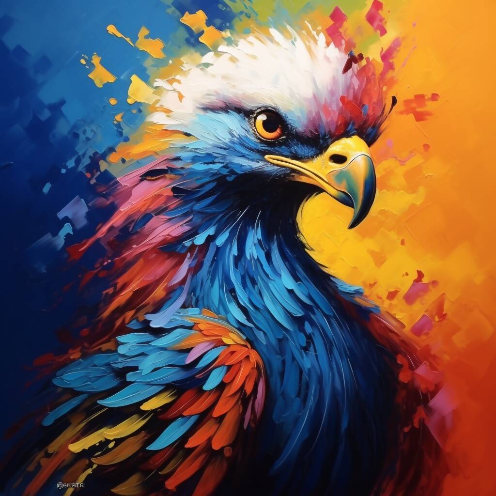 Eagle colourful canvas