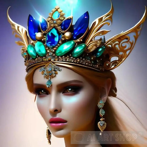 Fairy Queen Jewels Portrait Ai Art