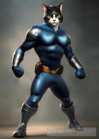 Feline Superhero Mr Fantastic Ai Artwork