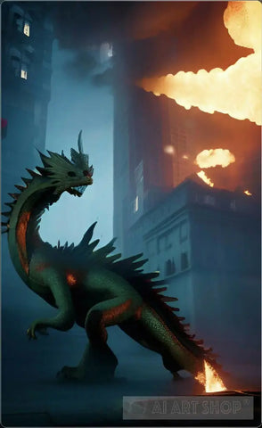 Fire-Breathing Dragon Ai Artwork