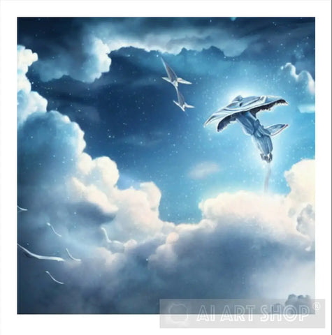 Fishes In The Sky Ai Artwork