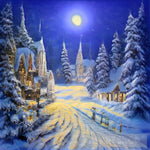 Full Moon on Christmas-AI Art Shop