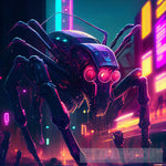 Futuristic Neon Robot Spider Surrealism Ai Art