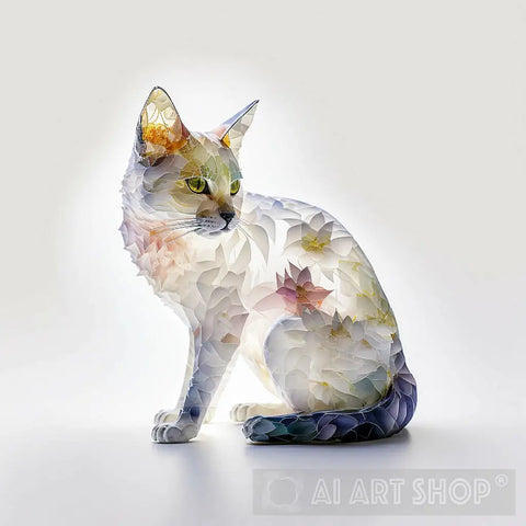 Glass Cat Animal Ai Art
