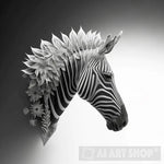 Glass Zebra Animal Ai Art