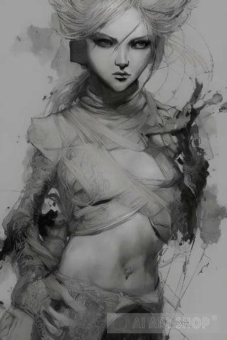 Goth Sketch Portrait Ai Art