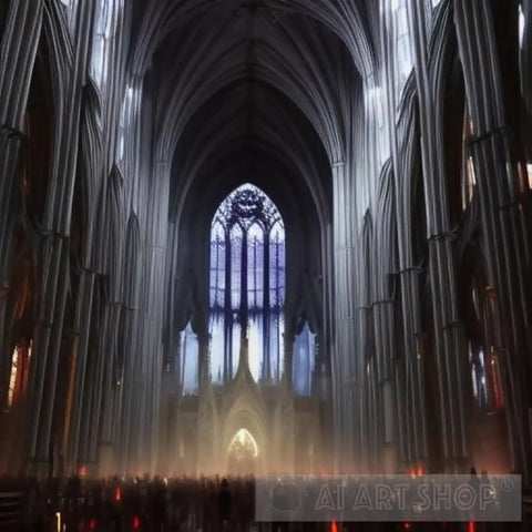 Gothic Cathedral Inside Ai Artwork