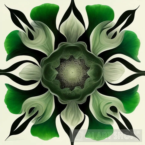 Green Flower Ai Painting