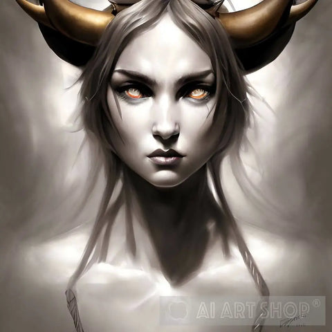 Horned Lady Ai Artwork