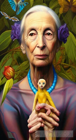 Jane Goodall Abstract Ai Art