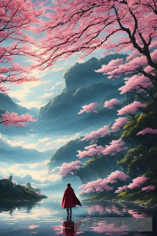 Japanese Cherry Trees Landscape Ai Art