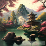 Landscape Of Serenity: A Beautiful Painting Japan Ai Painting