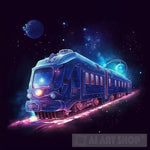 Luminous Train Space Travel Ai Artwork