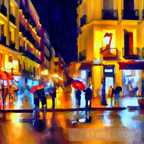 Madrid At Night Ai Painting