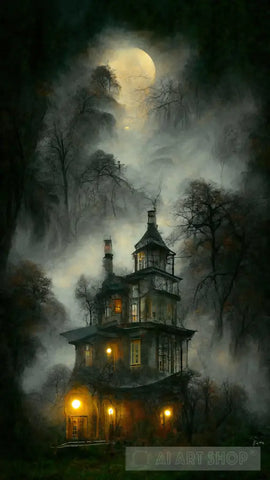 Moonlit Fog Ai Painting