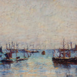 Morning at the Harbour-Painting-AI Art Shop