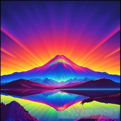 Mount Fuji Psychedelic Ai Painting