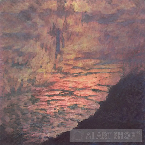 Mountain Lake Sunset-Painting-AI Art Shop