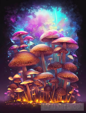 Mushroom Jungle Ai Artwork